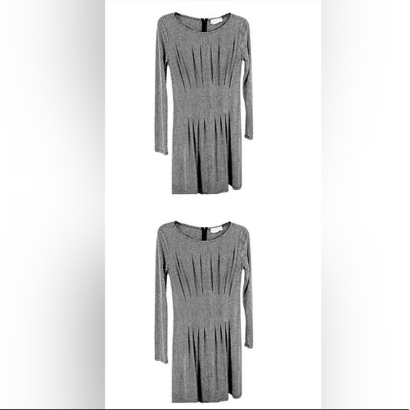 MICHAEL KORS LS Black & White Chevron Dress M NWT - Picture 3 of 8